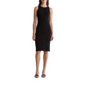 Vince Womens Classic Sleeveless Ribbed Cotton Midi Dress Extra Large (XL) Black